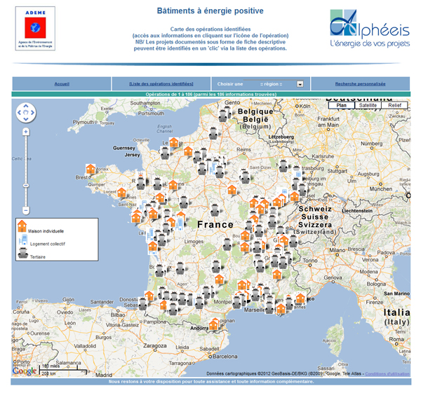 Bâtiments à énergie positivie - Cartographie ADEME Bâtiments à énergie positivie - Cartographie ADEME